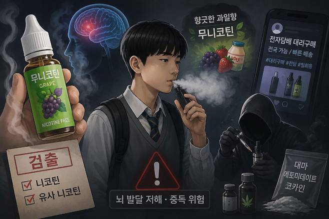 ‘無 니코틴’이라더니… 청소년 노리는 ‘가짜’ 안전과 마약의 덫